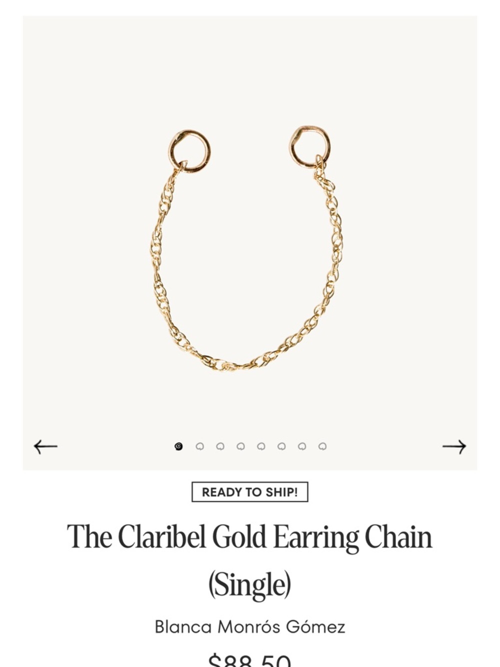 Catbird Claribel Gold Earring Chain